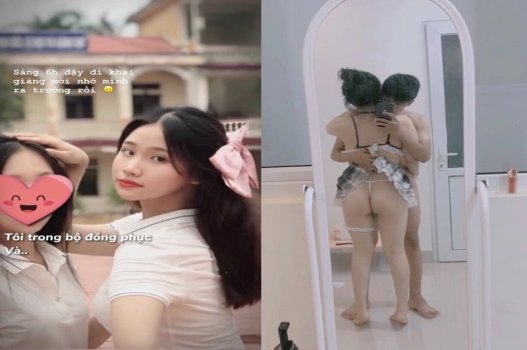 Cận cảnh cô gái tuổi teen có vòng một gợi cảm và bướm hồng